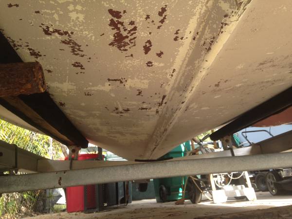 solid boat hull for free 15 foot fiber glass