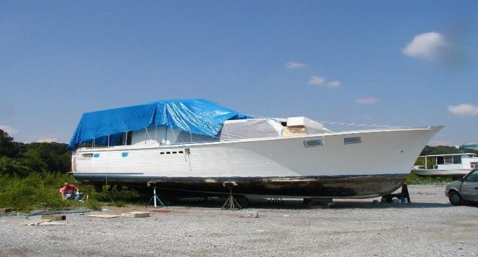 1963 Stephens Flush Deck Cruiser, 43’ with a 12’ beam Mahogany Yacht