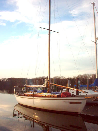 1939 Casey 41 Auxiliary Cutter Used Classic Wooden Boat sails down