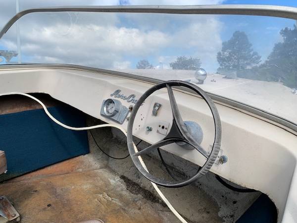 Dashboard of boat with trailer