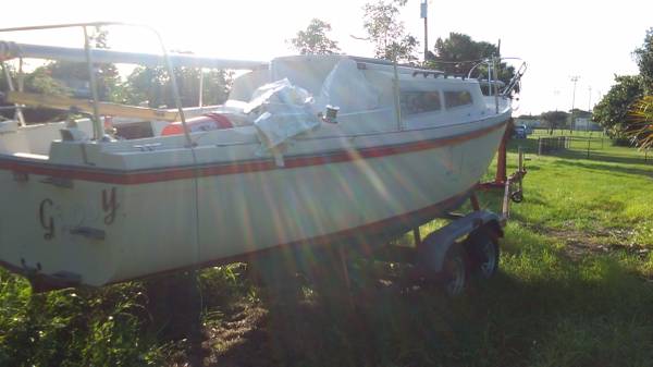 Sail boat with trailer