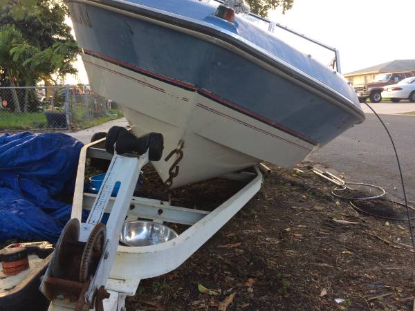 Larson boat on a trailer