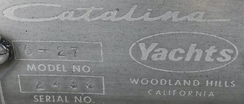 27 Catalina Serial plate
