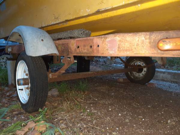 trailer with old tires